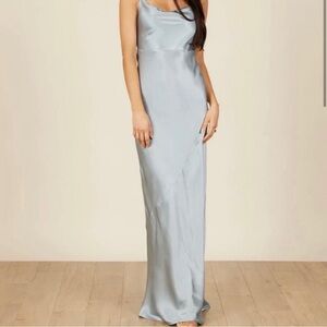 Park & Fifth Belmont Dress Bridesmaid Light Blue Cowl Neck Sleeveless Size L